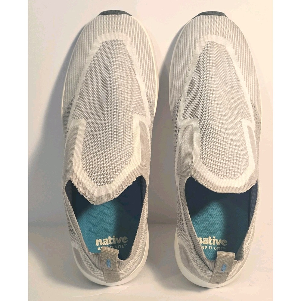 Native Keep It Lite Men's Slip-On Athletic Sneakers Solid Gray/White Size 10.5